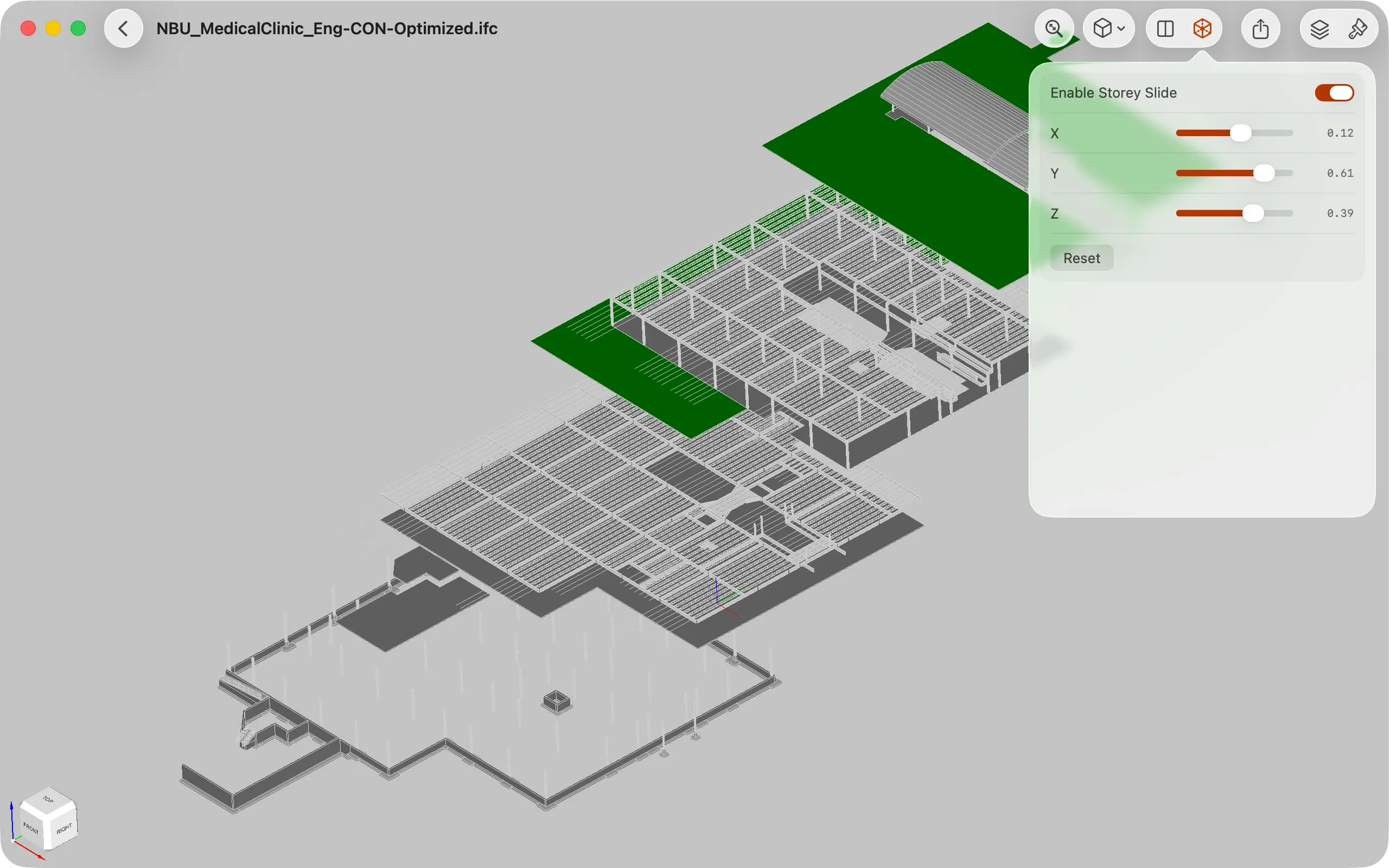 Viewra IFC sectioning and decomposition views.