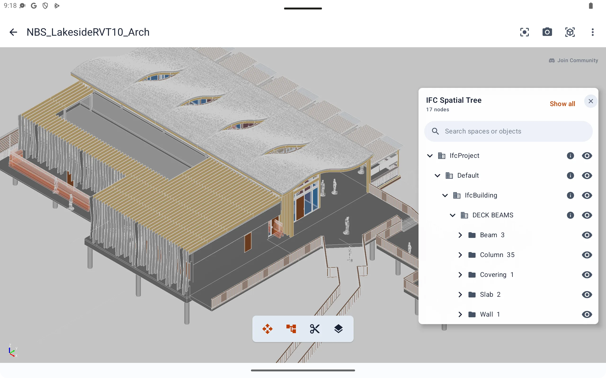 Viewra IFC displaying a BIM model.