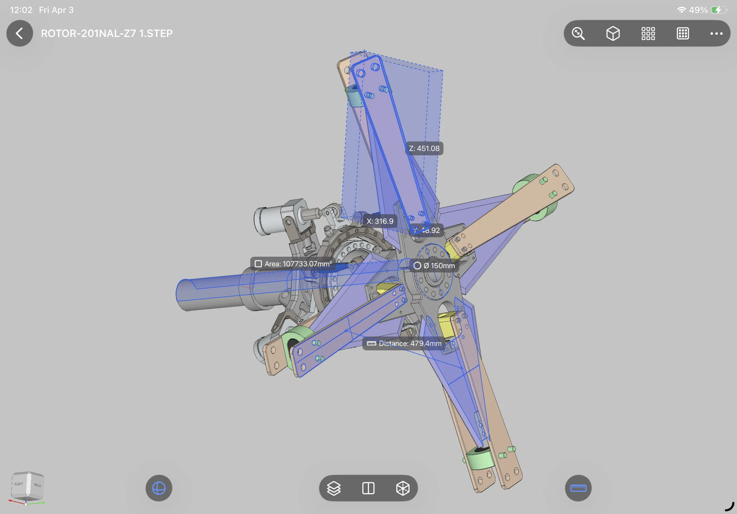 Viewra STEP exploded assembly view.