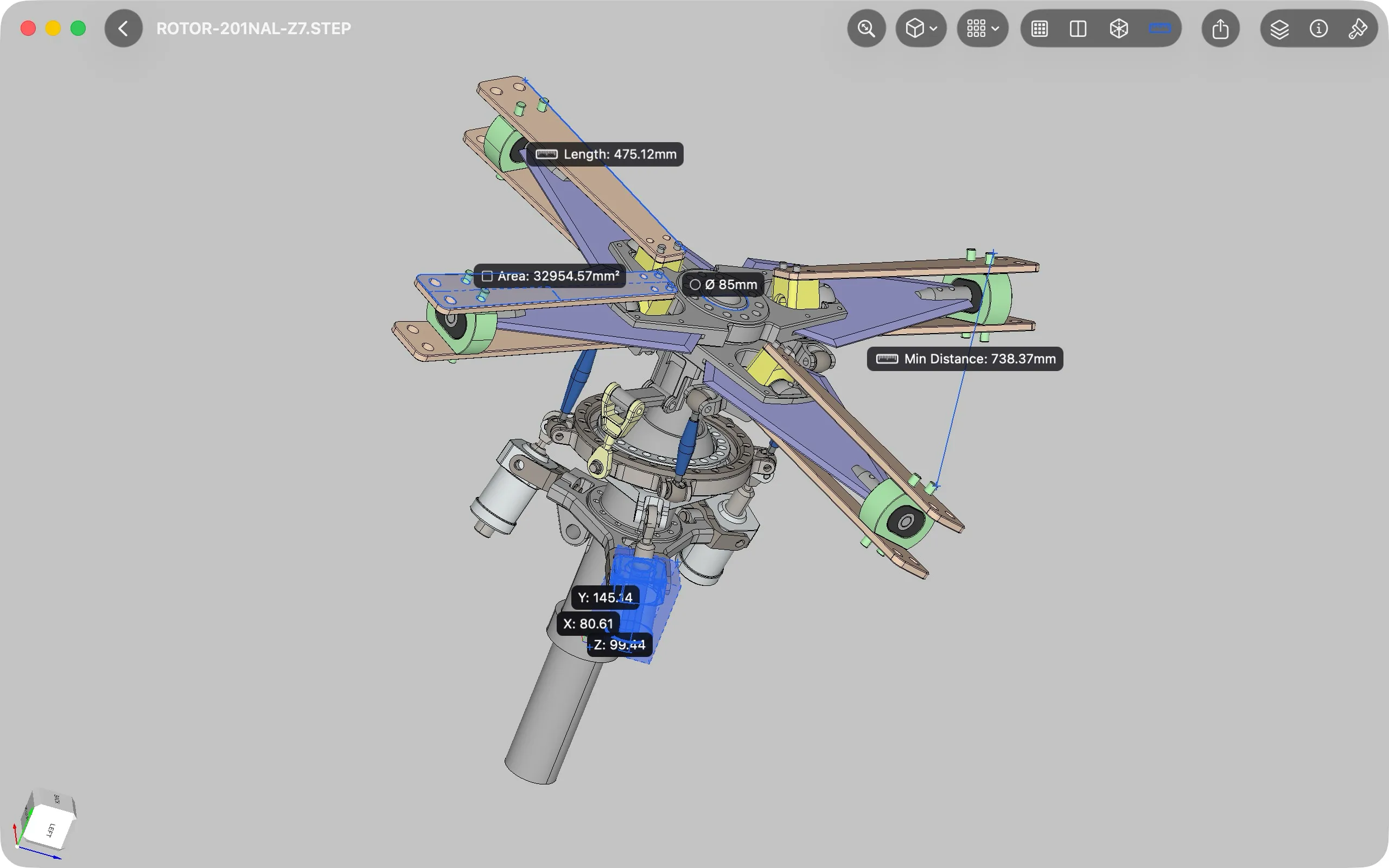 Viewra STEP exploded assembly view.