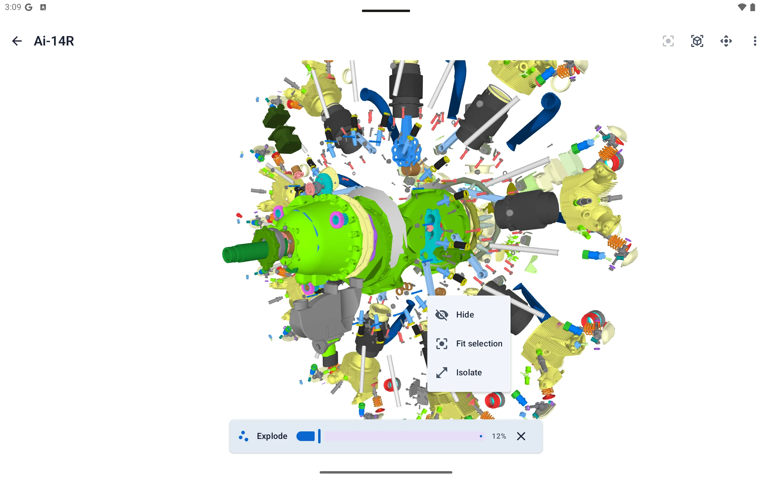 Viewra 3D model tree controls.
