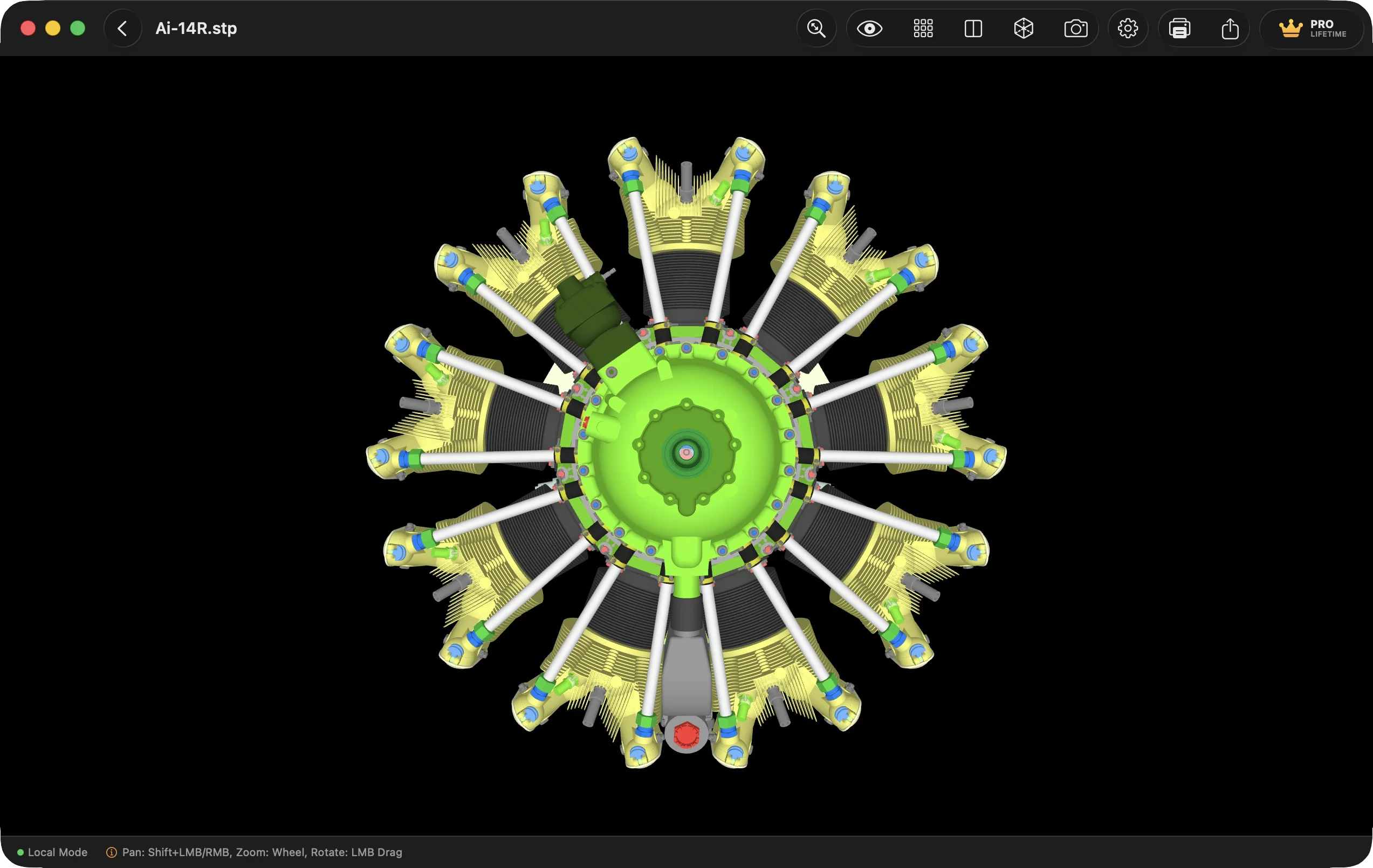 Viewra CAD file viewer interface showing DWG file rendering on macOS with Metal-powered graphics, featuring precision tools and smooth navigation